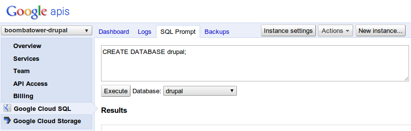 Create a Cloud SQL Database